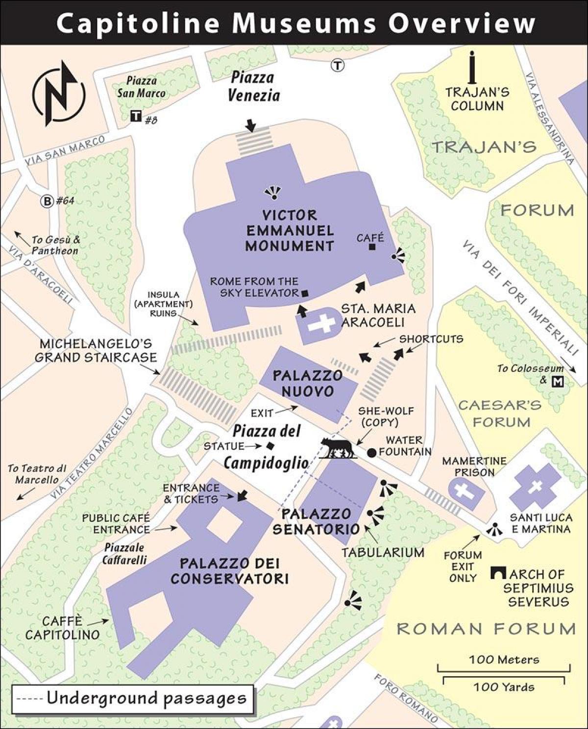 Kaart van de capitolijnse museum