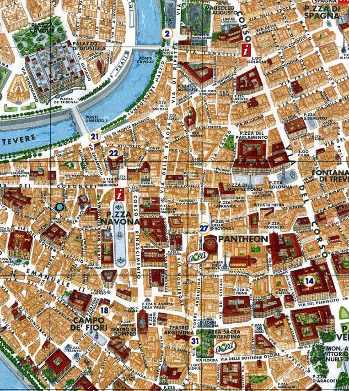 kaart van Rome, het piazza navona