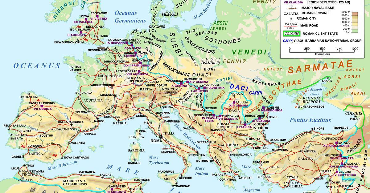 Kaart van het keizerlijke Rome 