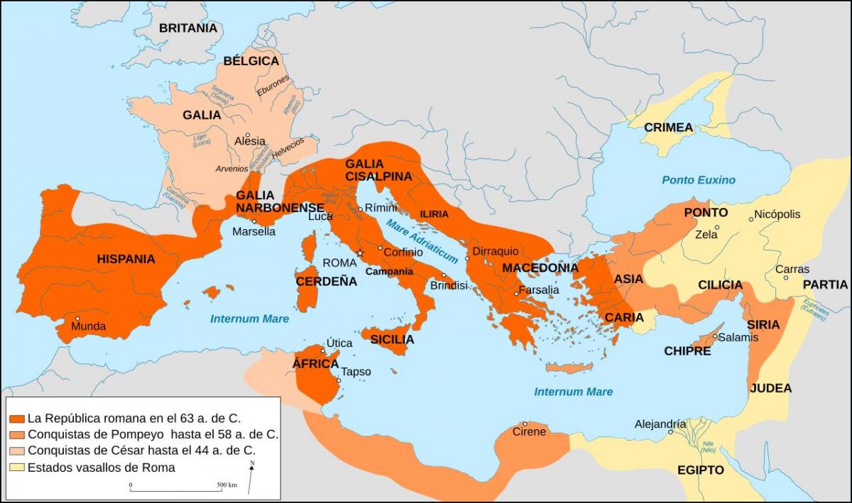 het oude Rome kaart met het label