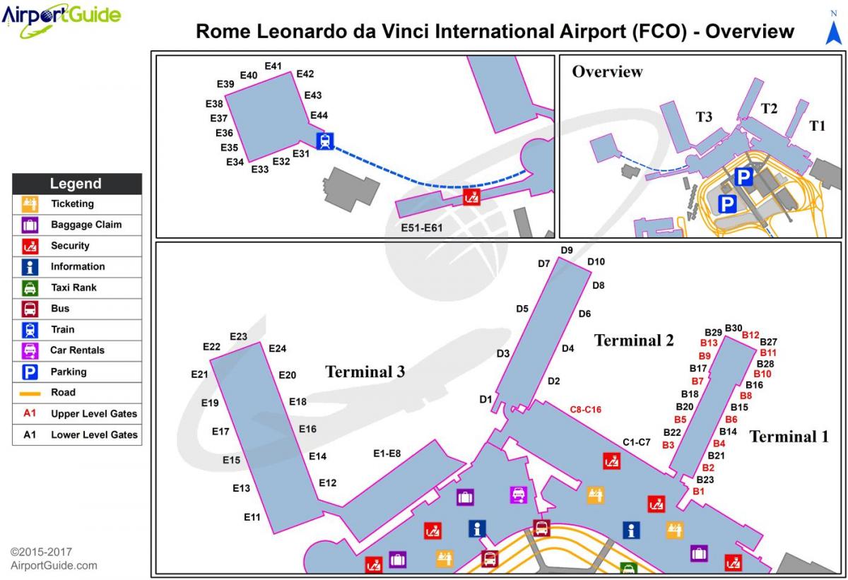 leonardo da vinci international airport kaart