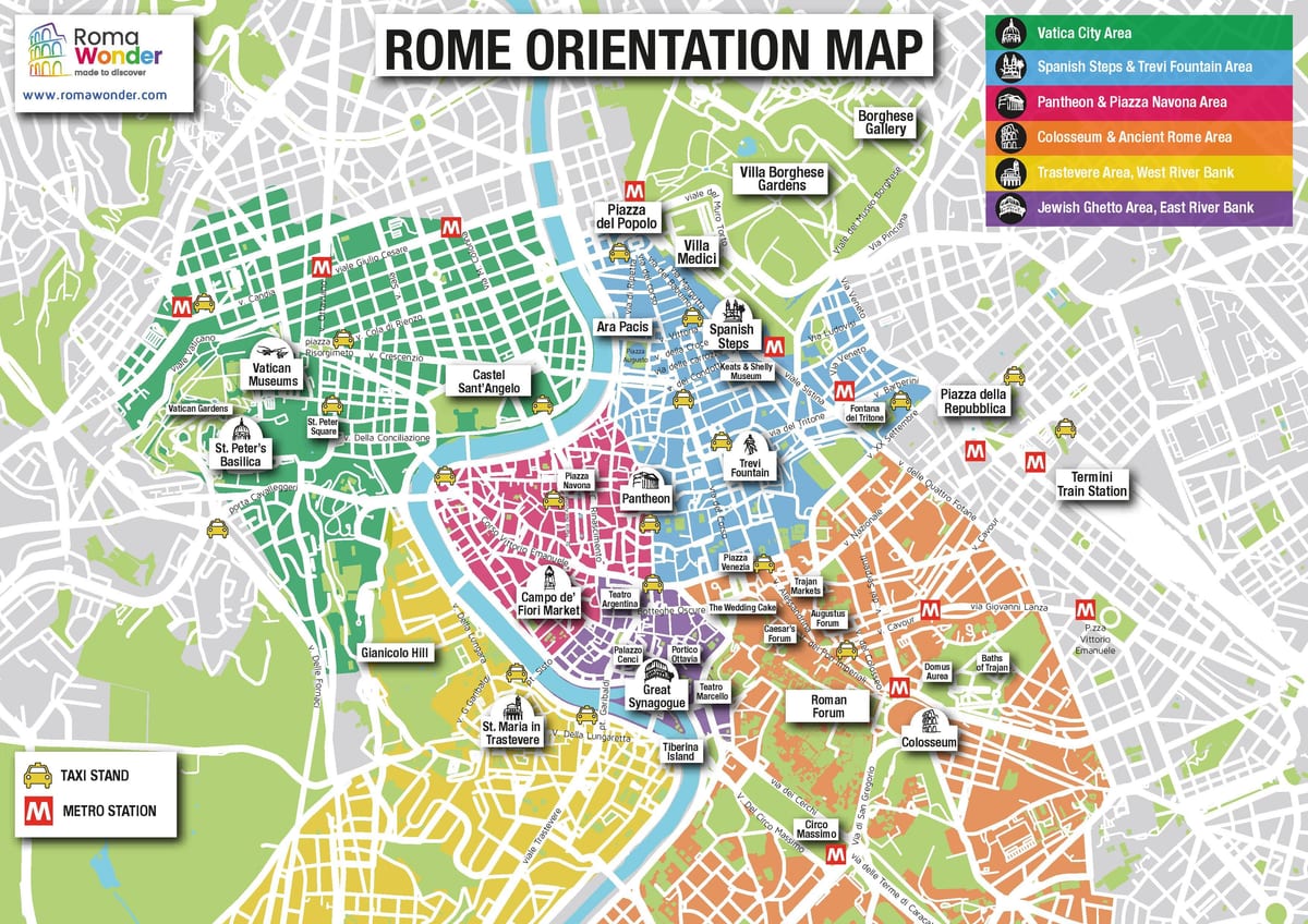 kaart van Rome toeristische sites