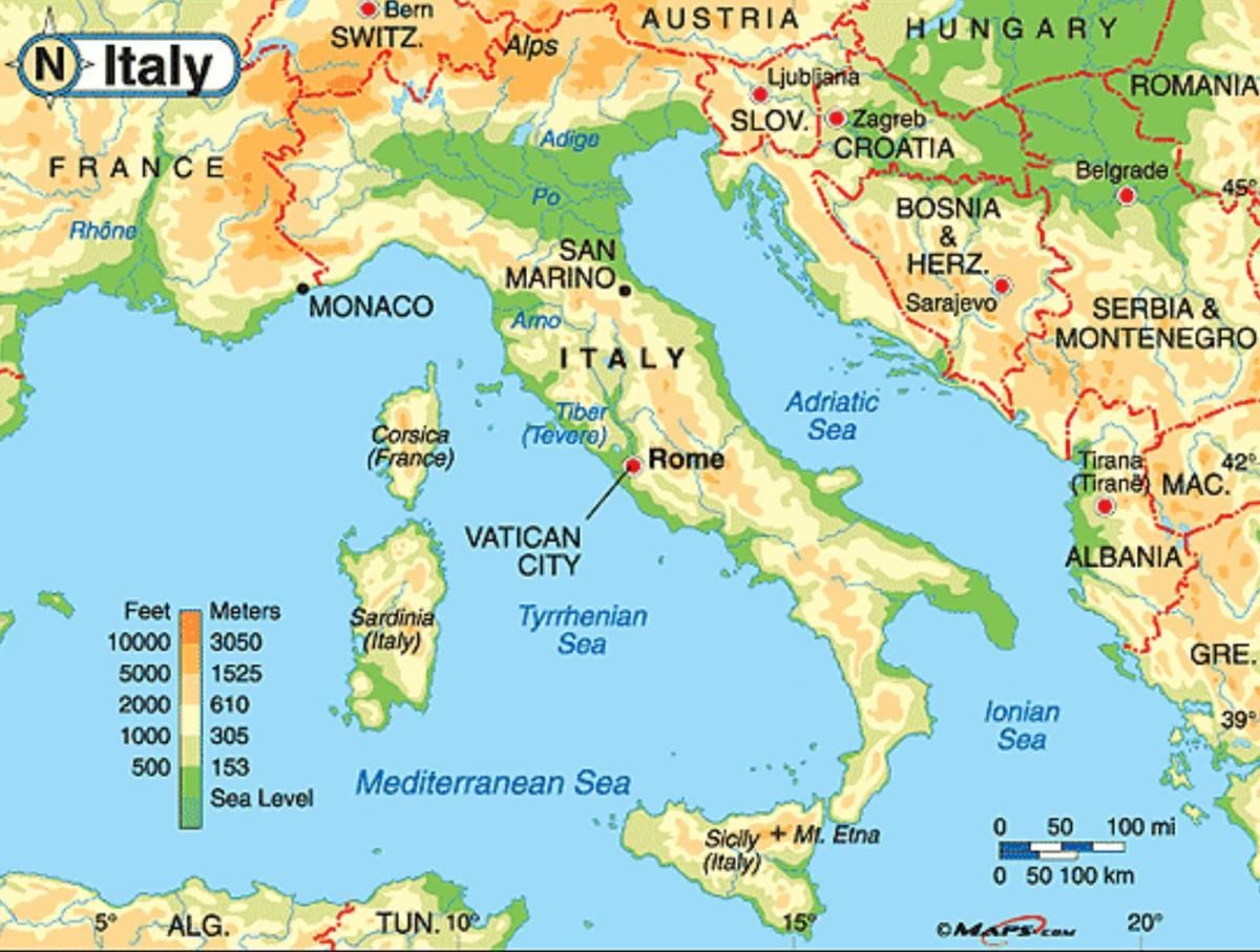 Kaart van Rome geografie