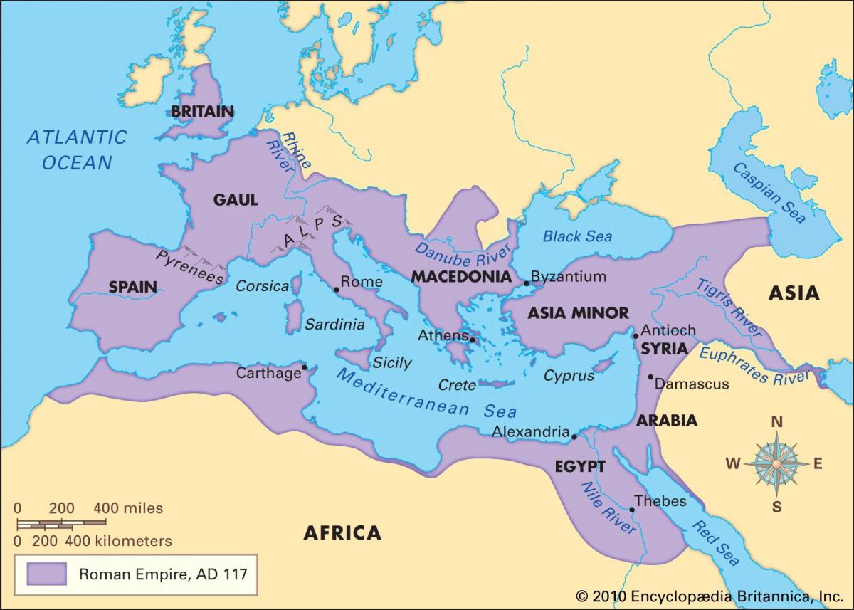 het oude Rome kaart voor kinderen
