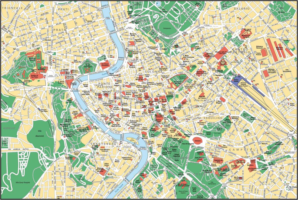 een kaart van Rome