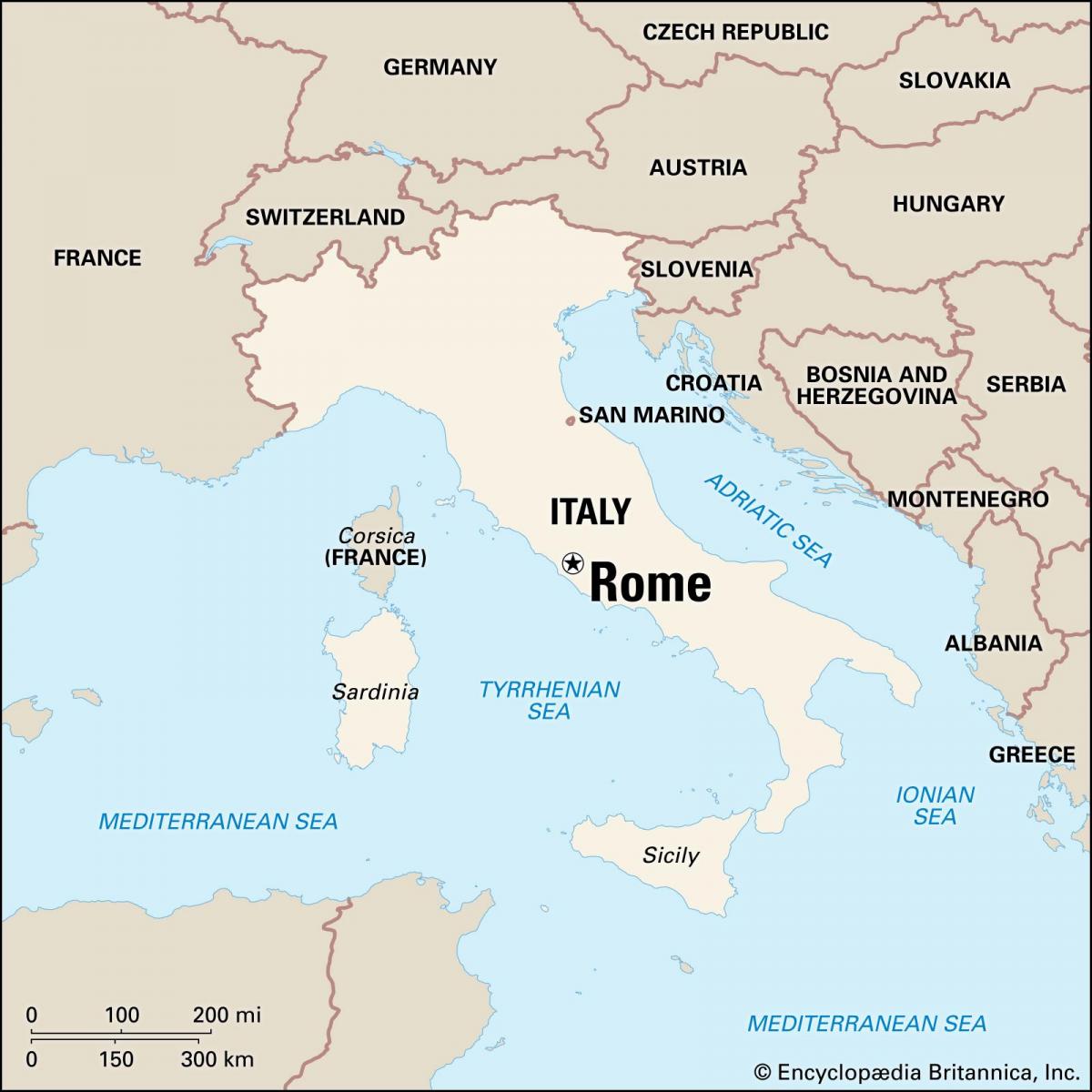 politieke kaart van Rome
