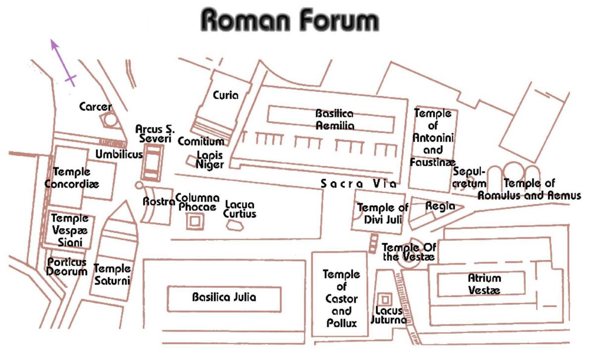 forum Romanum kaart