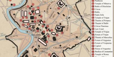 Het oude Rome de stad lay-out kaart