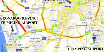 Kaart van Rome resultaat luchthavens