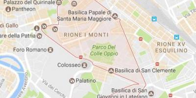 Kaart van monti Rome