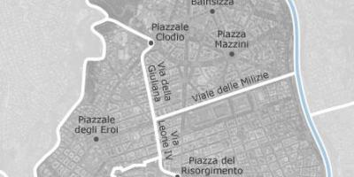 Kaart van prati van Rome