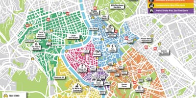 Kaart van Rome toeristische sites