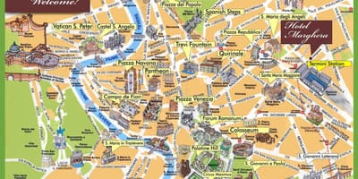 Bezienswaardigheden in Rome kaart