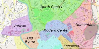 Kaart van het Romeinse wijken