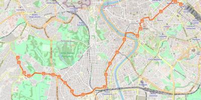 Kaart van Rome h bus route