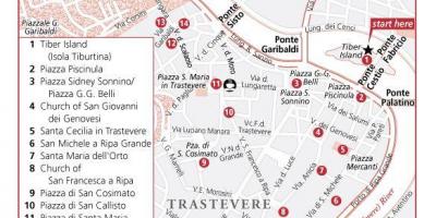 Wijk Trastevere van Rome kaart